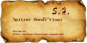 Spitzer Honóriusz névjegykártya